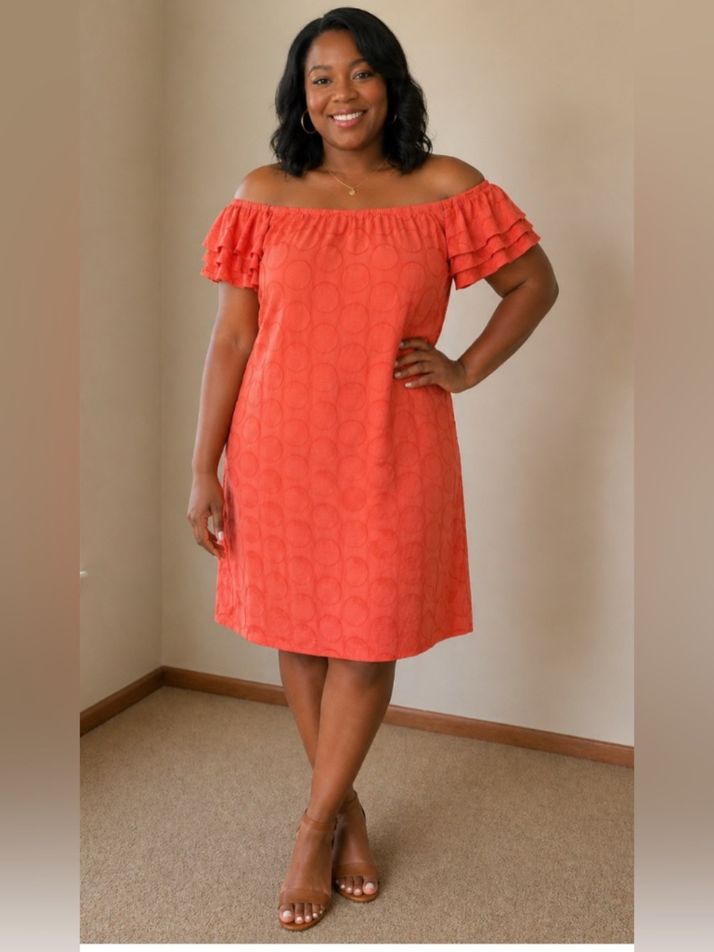 Orange Midi Dress by Rabbit Rabbit Rabbit Size 14